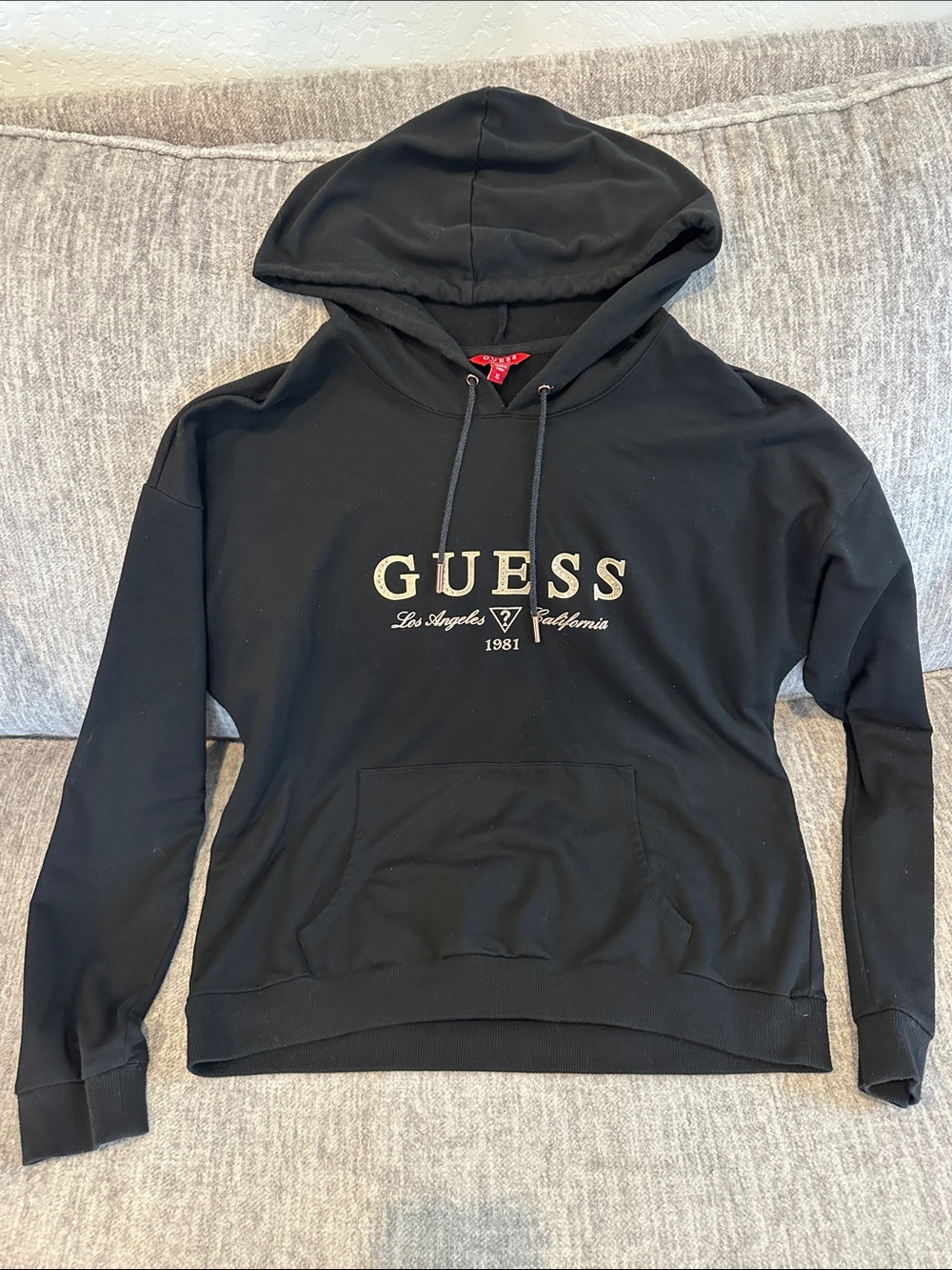 Guess Black Hoodie with Gold Logo